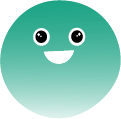 VIRA the vaccine chatbot’s icon is a wide smiling face.